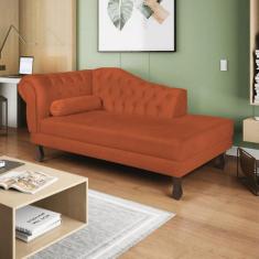 Recamier Diana 185cm Lado Direito Suede Terracota - ADJ Decor