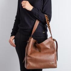 Bolsa sacola de ombro em couro estampado Mara-Feminino