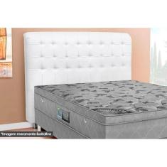 Painel de Cama Box Estofada Queen Dama Plus Courano Branco - Simbal