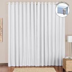 Cortina Tecido Blackout 3,00m x 2,60m Gelo Para Trilho Comum Blecaute 