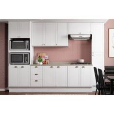 Cozinha Completa Bella 7 Peças (2aéreos + 2balcões + 3complementos) C7p49 Branco - Carraro
