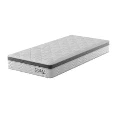 Colchão Solteiro Sigma Molas Ensacadas (22x88x188) Branco e Cinza - Mo