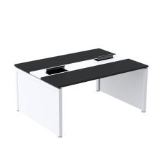 Mesa De Plataforma Dupla Para 2 Pessoas Corporativa 160x120/2p Preto/branco
