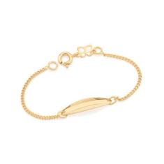 Pulseira Infantil Rommanel Banhado Ouro Chapa Diamantada