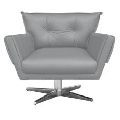 Poltrona Giratória Anitta Corino Base Cromada 