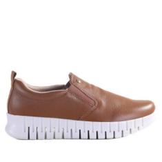 Tênis Feminino Comfortflex Slip On 2484301 Marrom-Feminino