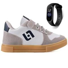 Tenis Infantil Casual Sapatenis Homem Mulher Street Calce Facil + Relogio-Masculino