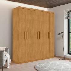 Guarda Roupa Casal Chade Naturalle 6 Portas 3 Gavetas MDP Naturalle CasaH