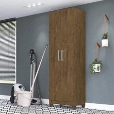 Armário Multiuso 2 Portas 4 Prateleiras New Iris Moval Castanho Wood