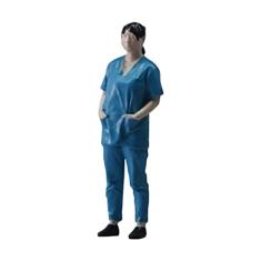 Kokiya 1/32 Scale Models Figurine 1/32 Doctor Figures Mini People Model Resin Ornament 1:32 Doctor Figurine for Diorama Layout DIY Projects, Blue Female