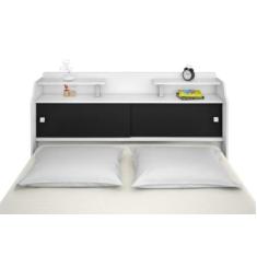 Cabeceira Box Casal Elisa Branco ou Branco/Preto