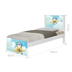 Cama Solteiro Adesivada Ursinho Patrulheiro