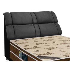 Cabeceira Cama Box Estofada King King Imperador Suede Cinza - Simbal