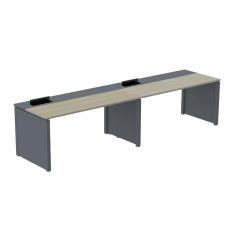 Mesa de Plataforma Simples para 2 Pessoas Corporativa 140x792/2p Pscpp140/792/2p Nogueira Casablanca/Grafito