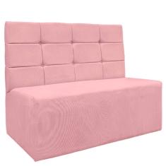 Sofá Canto Alemão Veludo Rosa Bebê - Montanaris Decor