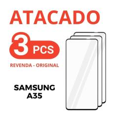 Kit 3 película de vidro temperado 3d samsung a35 +