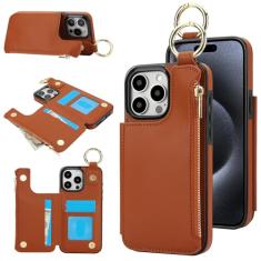 Capa carteira para iPhone 11 Pro Max, 3 compartimentos para cartão, 1 bolso com zíper, suporte de fecho magnético com suporte de anel à prova de choque com bloqueio de RFID para iPhone 11 Pro Max