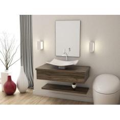 Bancada Metrópole 806w 80cm C/cuba F44 e Espelheira - Compace, Carvalh