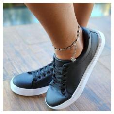 Tenis Feminino preto Sapato Casual Feminino Anti-Derrapante - Fierre, 