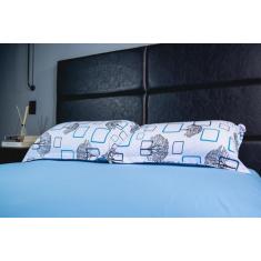 Jogo de lençol casal  queen 3 pçs com elástico 100% algodão malha - fr