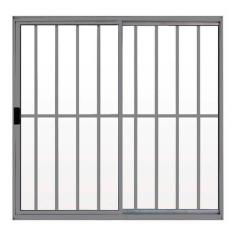 Janela de Alumínio Brilhante Vitro de Correr 2 Folhas Com Grade Hale E