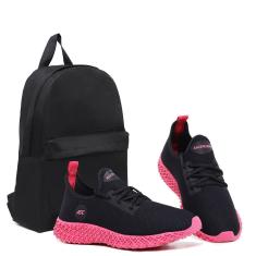 Tenis Feminino Caminhada Treino Leve + Mochila Basica Praticidade para seu Dia.-Feminino