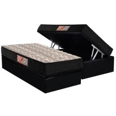 Conjunto Box Baú Solteiro: Colchão Espuma Paropas D28 Pasquale Black +
