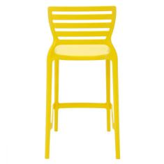 Banqueta Sofia Amarela Em Polipropileno Fibra Tramontina