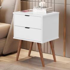Mesa De Cabeceira 2 Gavetas Geraldine Branco