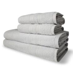 Jogo De Toalhas Luxo 4 Pçs Itália Soft 2 Banho 2 Rosto Branco - Toalha