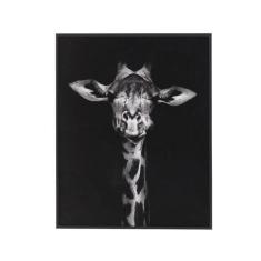 Quadro Decorativo Barcelona Girafa Preto E Branco 40X50Cm