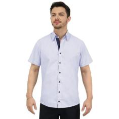 Camisa Social Masculina Slim - DEMORGAN, Azul, G