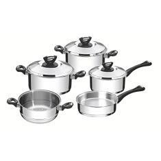 Jogo de Panelas Fundo Triplo com Cabos/Alças Baquelite, Tramontina, Solar 65720010, Inox