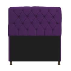 Cabeceira Estofada Lady 160 Cm Queen Size Com Capitonê Suede - Doce Sonho Móveis Roxo