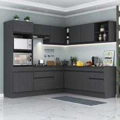 Armário De Cozinha Completa De Canto Preto
