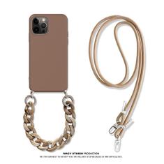 Colar crossbody cordão de mármore corrente capa de silicone para iphone 13 12 mini 11 pro xs max xr x 8 7 6 s 6 plus se 2020 capa, marrom, para iphone xs max