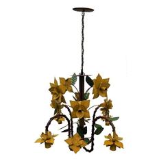 Pendente Decorativo de Metal com Flores para Quarto de Casal Moderno