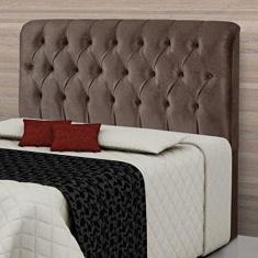 Cabeceira Queen Estofada 163cm Grécia Carmolar Chocolate