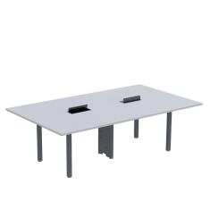 Mesa Reunião 240cm X 120cm Mrcpb2412 Cinza/Grafito