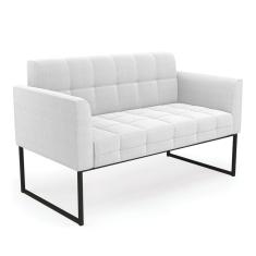 Sofá Namoradeira 2 Lugares Industrial Preto Elisa Bouclê Off White D03 - D`Rossi