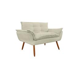 Namoradeira Decorativa para Sala de Estar Opala Suede Bege - Montanaris Decor