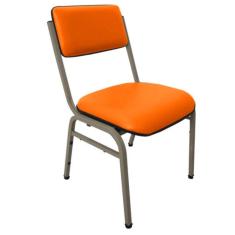 Cadeira Empilhável para Auditórios Linha Hotel Smart Laranja