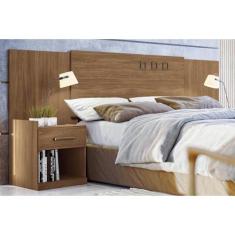 Painel Cama Box Madeirado Cor Jatoba Casal c/ Gavetas Plus Jatoba - Sa