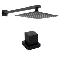 Chuveiro Piscina Chuveirão 20x20 Volante Base Docol Preto  - Montelar 