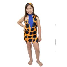 Fantasia de Carnaval Infantil Cavernosa Estampada Laranja - Fantasia B