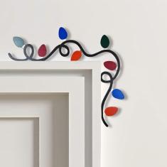 2024 Novo enfeite de porta de Natal de madeira, decoração de sinal de canto com moldura de porta superior, 2024 cm, enfeite engraçado para festas de fim de ano, paredes de janelas, faça você mesmo,