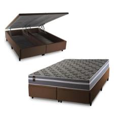 Conjunto Box Baú Miami Cinza 158x198x69 Espuma D33 - King House