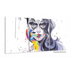 Quadro Decorativo Mulher Sala Quarto Moderno 120x60 3 peças