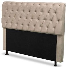 Cabeceira Casal Queen 160cm Para Cama Box Paris Suede Marfim - SA Móveis