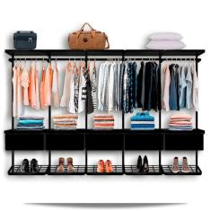 Guarda Roupa Closet Aramado Modulado Gaveta MDF 3,10m PT